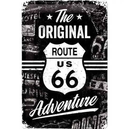 CARTEL 20 X 30 cm ROUTE 66 THE ORIGINAL ADV